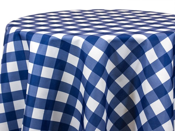 Polyester - Blue and White Check