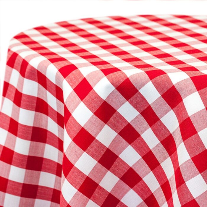 Polyester - Red and White Check