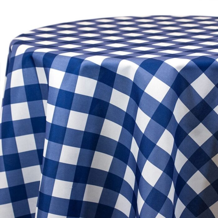 Polyester - Blue and White Check