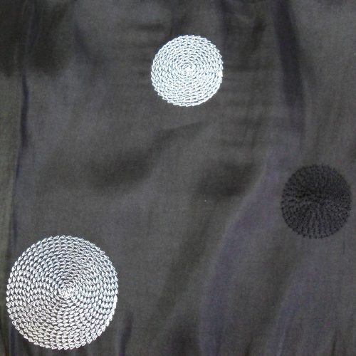 Circle Taffeta - Black with Silver