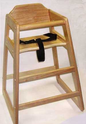 Children's High Chair - Natural Wood