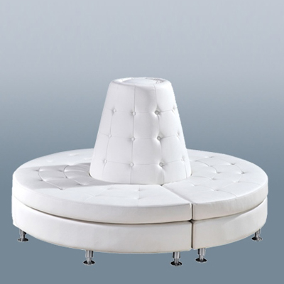 White Button Ottoman w/Cone