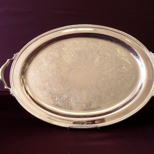 14.5" x 20" Oval Silver Plated Tray