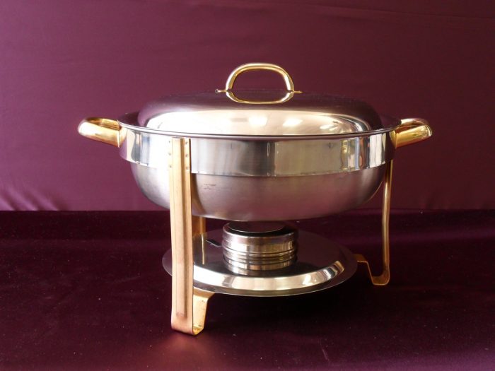 4qt Round Chafer with Gold Handles