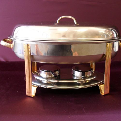 6qt Oval Chafer with Gold Handles