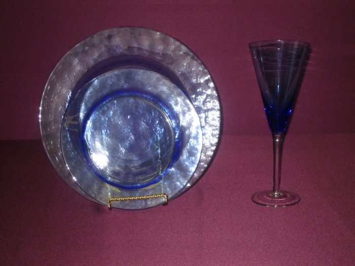 Blue Hammered Glass China