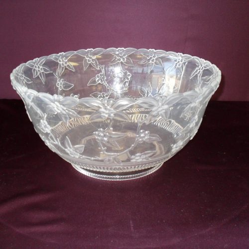 Clear Plastic Bowl with Floral Design