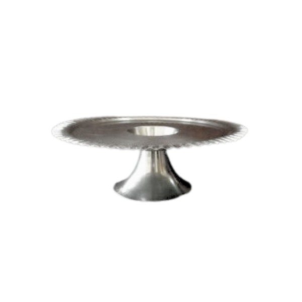 23" Round Stainless Steel Wavy Pedestal Tray