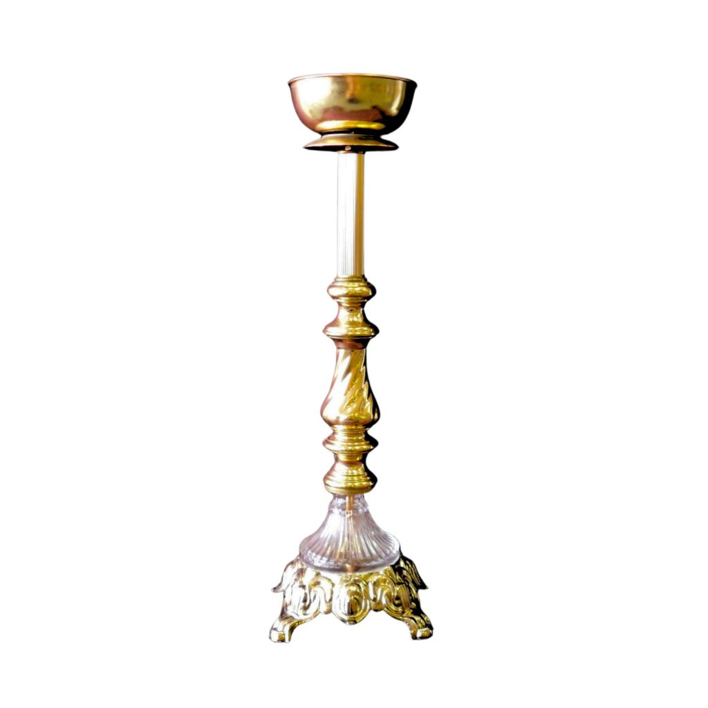 27" Brass Gold and Crystal Urn