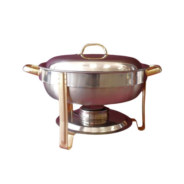 4qt Round Chafer with Gold Handles