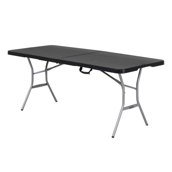 6ft Black Plastic Folding Table