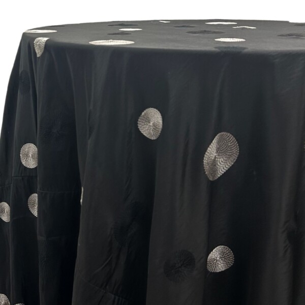 Circle Taffeta - Black with Silver