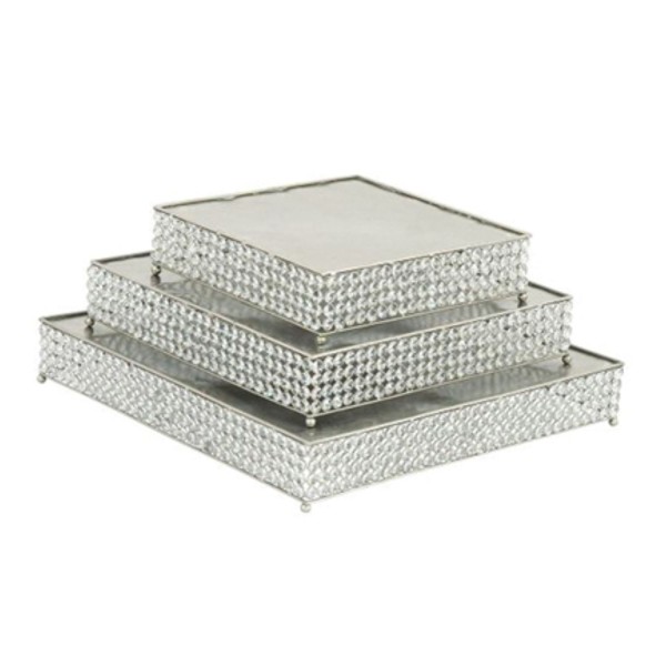 Faux Diamond Square Cake Plateau