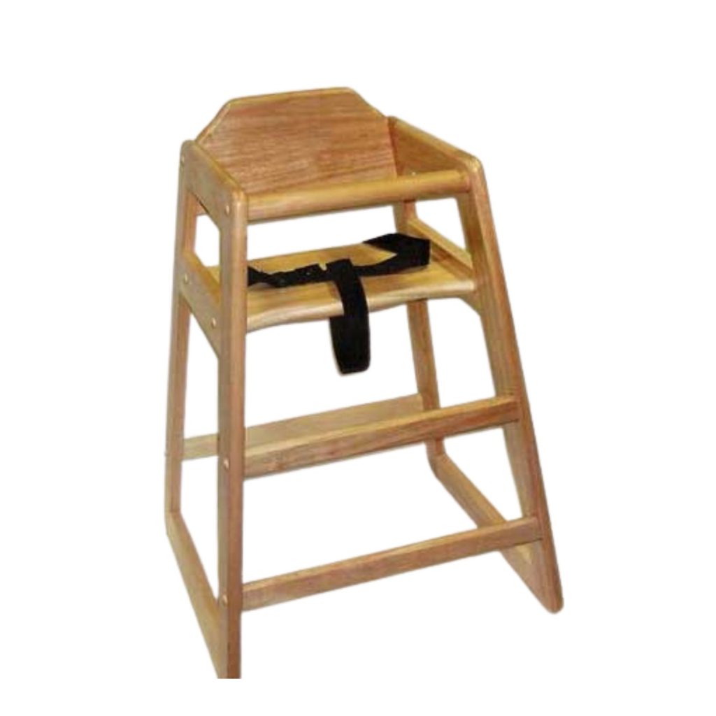 Children's High Chair - Natural Wood
