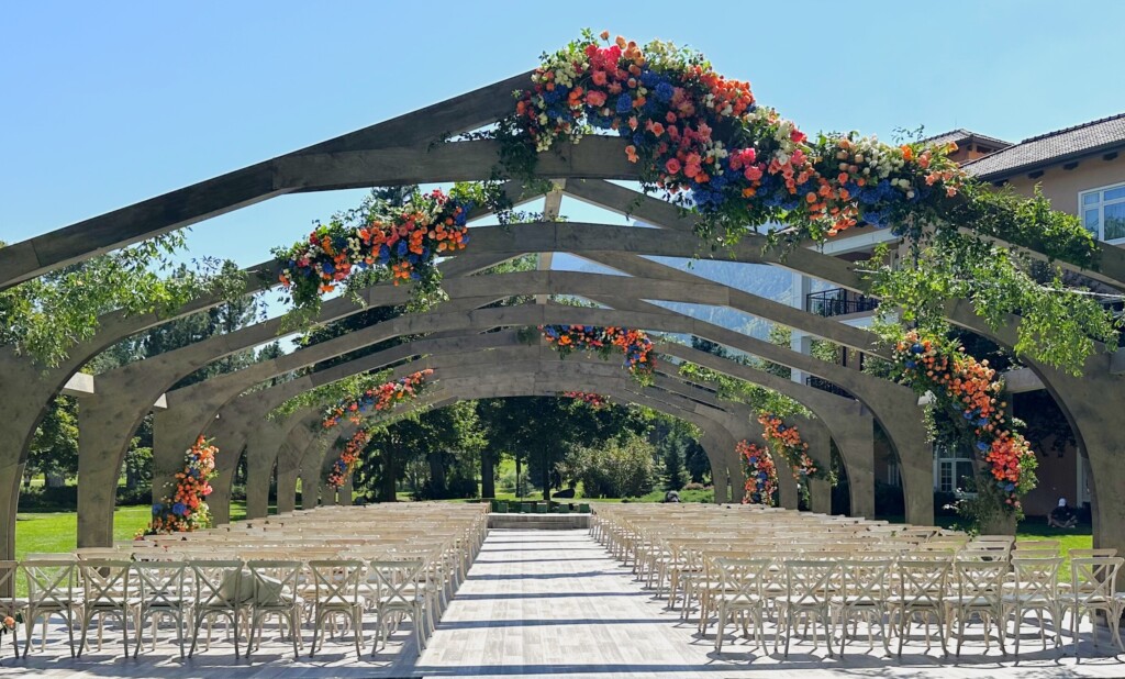 Framework of a Structure Tent with wood facade covering