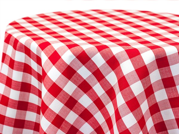 Polyester - Red and White Check