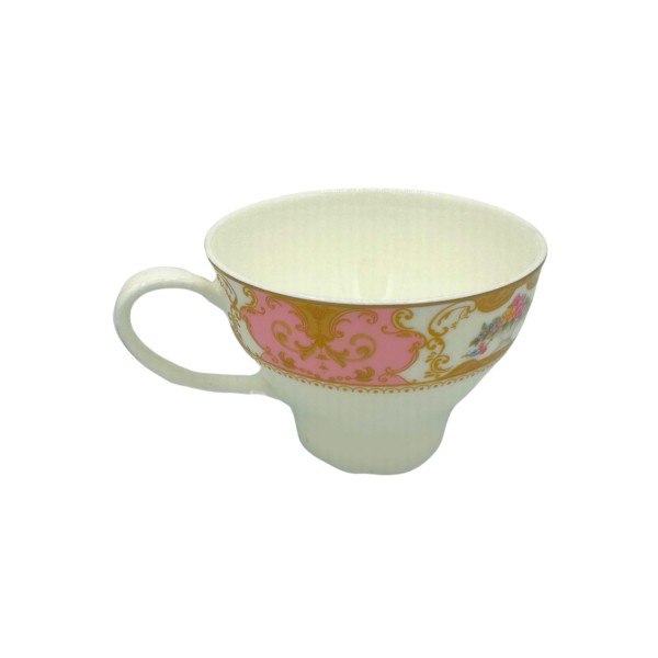 Pink Floral Bone China Cup & Saucer - Image 2