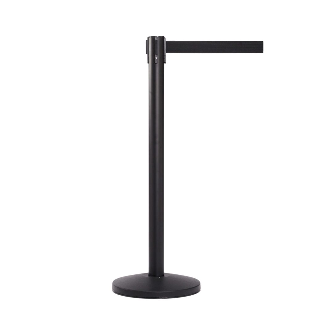 Black Retractable Stanchion