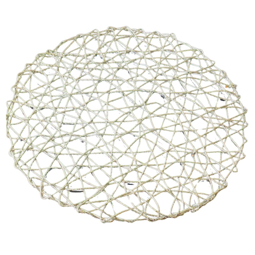 14.5" Silver Faux Wire Placemat