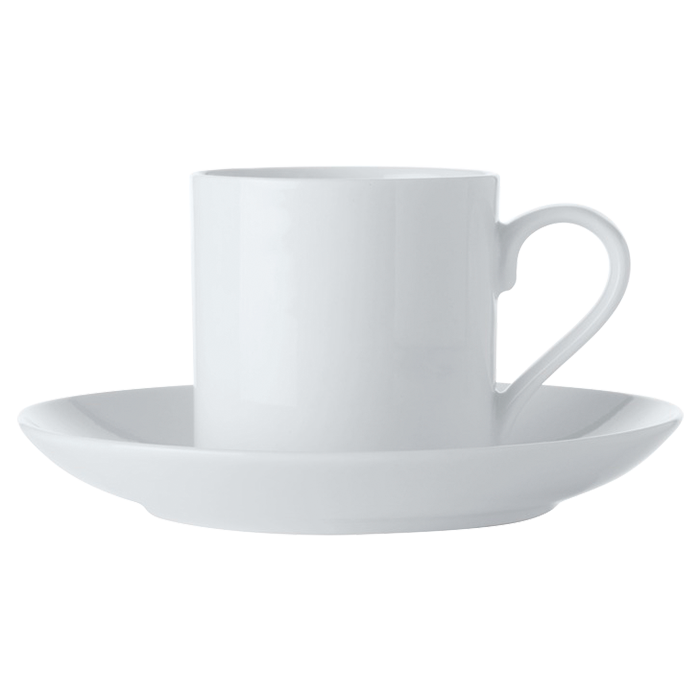 White Rim Demi Cup & Saucer